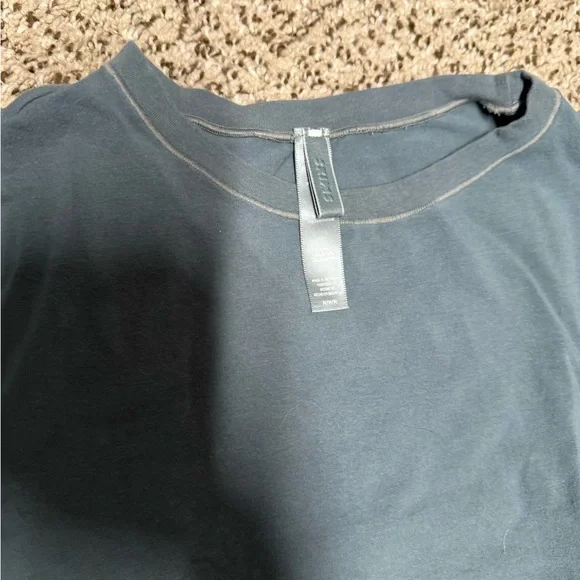 SKIMS Cotton Jersey T-shirt Blue Tee Top - Picture 2 of 3